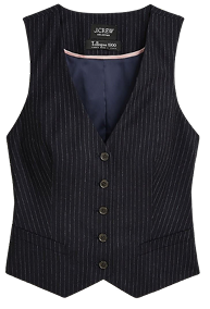 Black and Pink Striped Button Vest